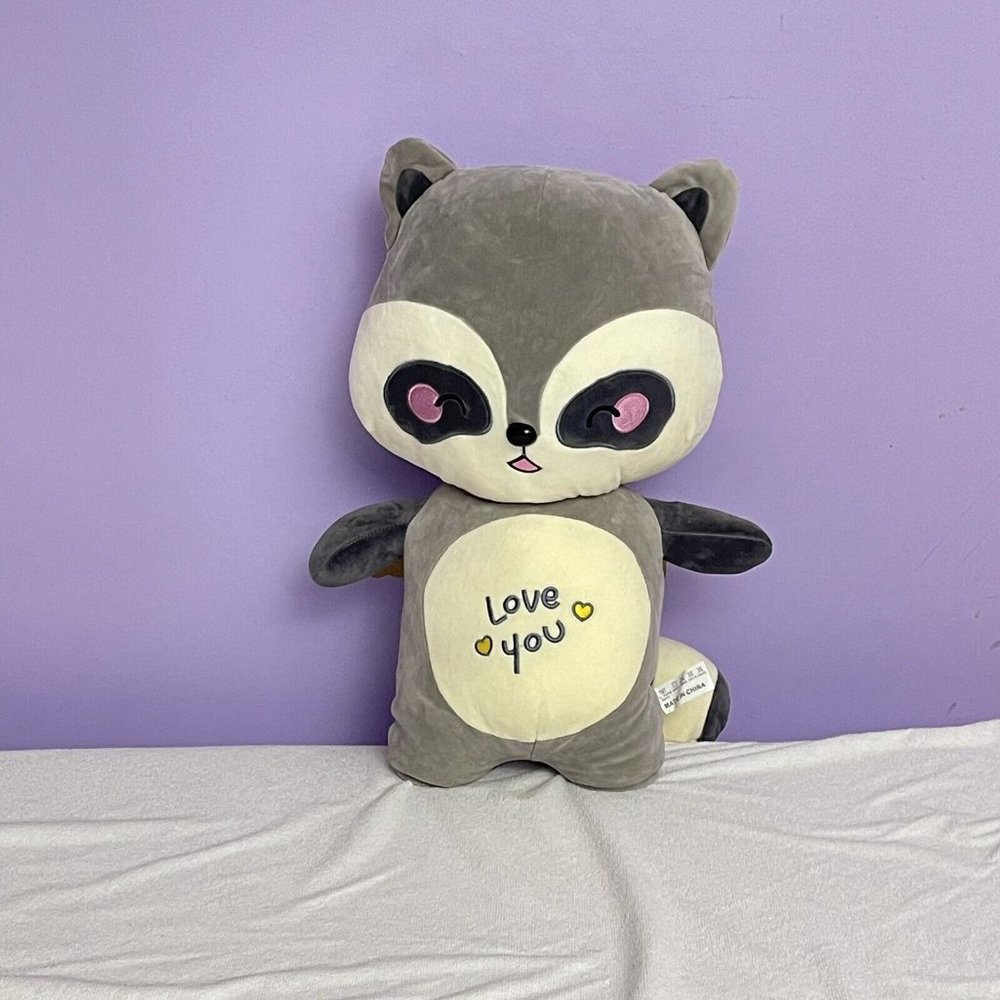 Red Panda Stuffed Animals Gray Love You Plush toy 22" by Lissi Doll